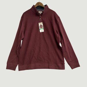 NEW  Ted Baker Men's XL Red Quarter-Zip Pullover Polo sweatshirt M0192